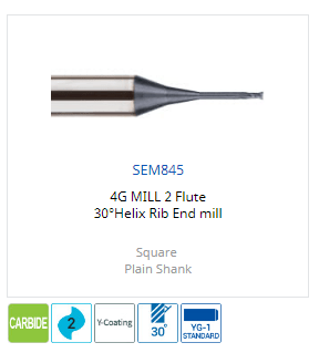 Mũi phay 2 me cổ dài SEM845