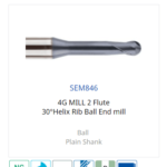Mũi phay cầu 2 me cổ dài SEM846