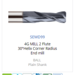 Mũi phay 2 me (corner radius) SEMD99