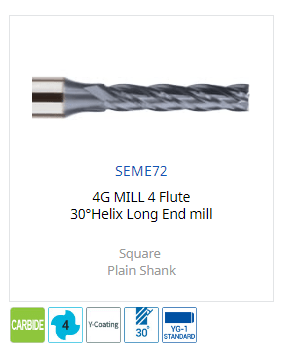 Mũi phay 4 me dài SEME72