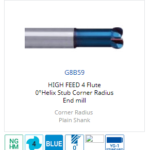 Mũi phay 4 me (Corner Radius) G8B59